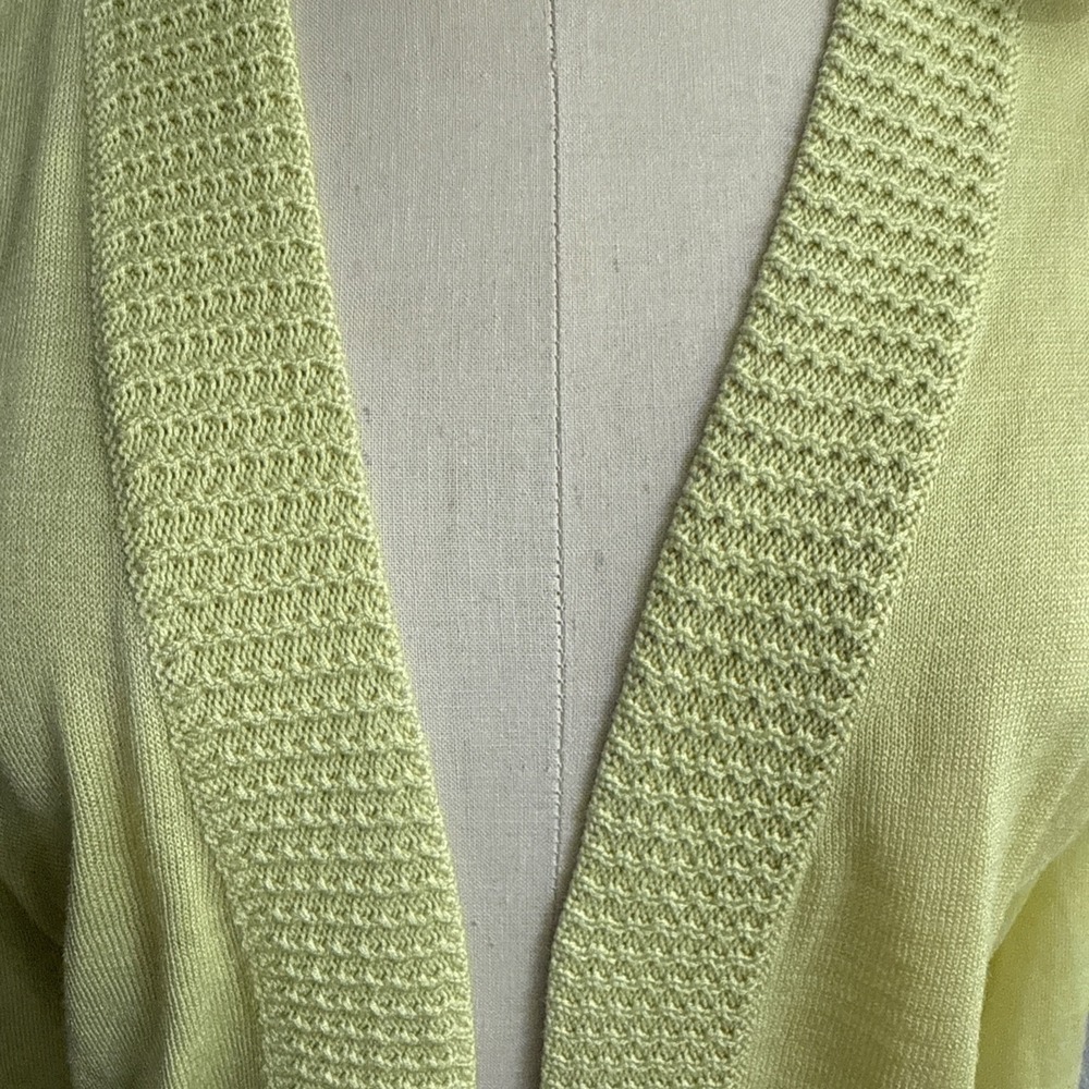 NEW Chico's Silk Lime Cardigan Shrug Open Front Trisha Bolero Medium Size 1 NWT - Picture 2 of 8